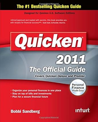 quicken 2011 official guide 1st edition bobbi sandberg 0071748687, 978-0071748681