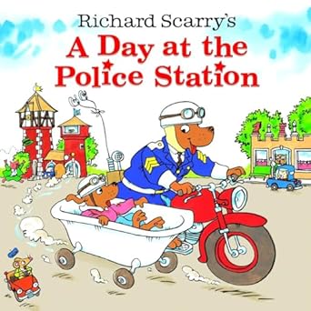 richard scarrys a day at the police station 1st edition richard scarry 0375828222, 978-0375828225
