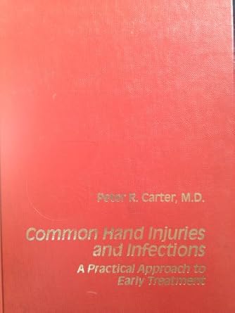 common hand injuries and infections a practical approach to early treatment 1st edition peter r carter