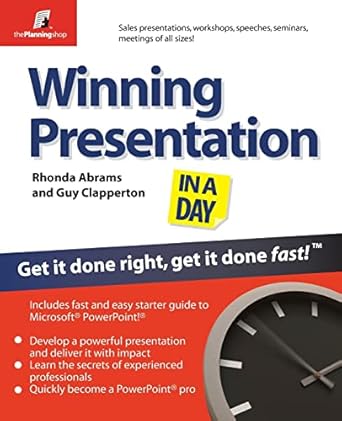 winning presentation in a day u 1st edition rhonda abrams 1841128066, 978-1841128061