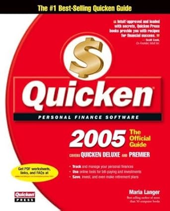 quicken 2005 the official guide 1st edition maria langer 0072257946, 978-0072257946