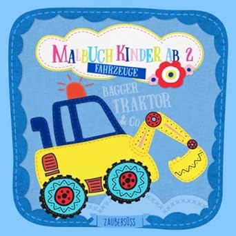 malbuch kinder ab 2 fahrzeuge kritzel malbuch zum ausmalen von traktor bagger feuerwehr polizei flugzeugen