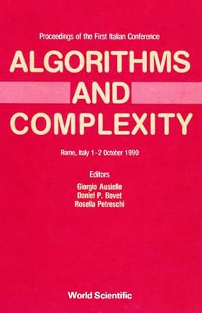 algorithms and complexity proceedings of the first italian conference 1st edition dan p bovet ,giorgio