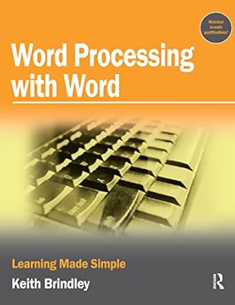 word processing with word 1st edition keith brindley 075068187x, 978-0750681872