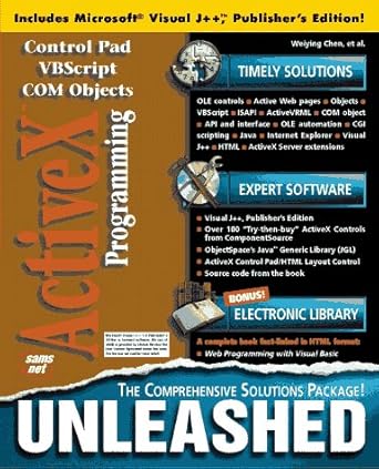 activex programming unleashed 1st edition weiying chen 1575211548, 978-1575211541