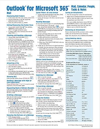 microsoft outlook 365 mail calendar people tasks notes quick reference windows version 1st edition beezix inc