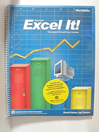 excel it teen based microsoft excel activities 1st edition joy salem david, tavano 0977461106, 978-0977461103