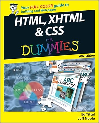 html xhtml and css for dummies 1st edition ed tittel ,jeff noble 047023847x, 978-0470238479