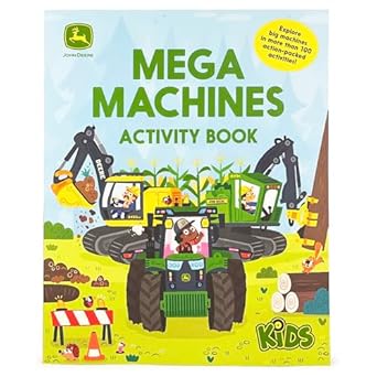 john deere kids mega machines tractor and truck puzzles mazes and coloring activity book for boys 4 8 more