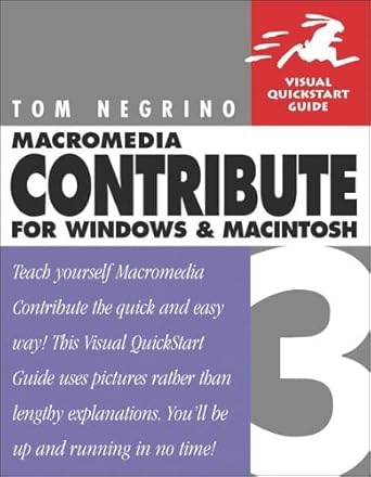 macromedia contribute 3 for windows and macintosh 1st edition tom negrino 0321267885, 978-0321267887