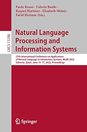 natural language processing and information systems 1st edition paolo rosso ,valerio basile ,raquel martinez