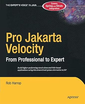 pro jakarta velocity from professional to expert 1st edition rob harrop 159059410x, 978-1590594100