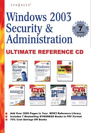 windows 2003 security and administration ultimate reference cd isa server exchange iis tcp/ip linux migration