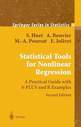 statistical tools for nonlinear regression a practical guide with s plus and r examples 1st edition sylvie
