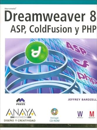 dreamweaver 8 asp coldfusion y php version dual 1st edition jeffrey bardzell 8441520038, 978-8441520035