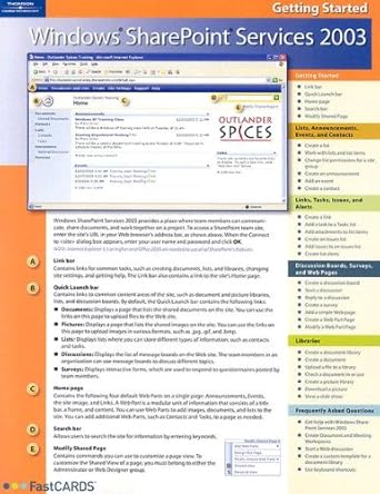 fastcards microsoft windows sharepoint services 2003 getting started 1st edition thomson netg press