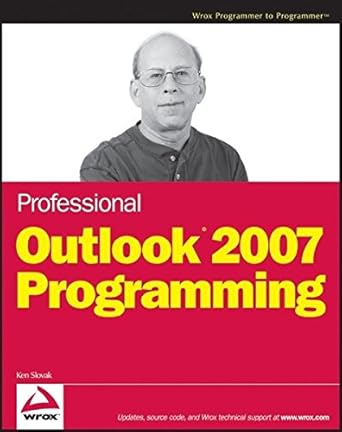 professional outlook 2007 programming 1st edition ken slovak b001hov0i4