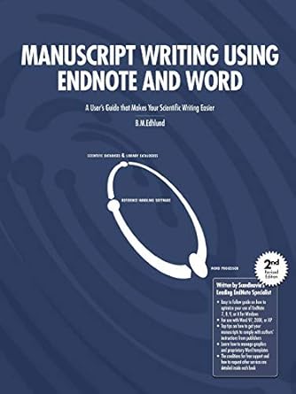 manuscript writing using endnote and word 1st edition bengt edhlund 1411688392, 978-1411688391