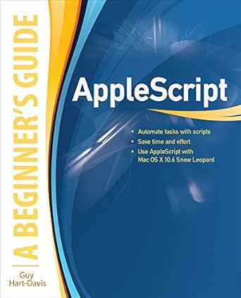 applescript a beginners guide 1st edition guy hart davis 0071639543, 978-0071639545