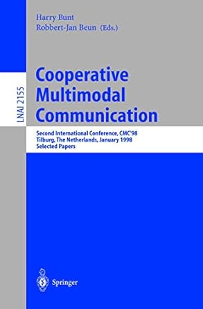cooperative multimodal communication second international conference cmc98 tilburg the netherlands january 28