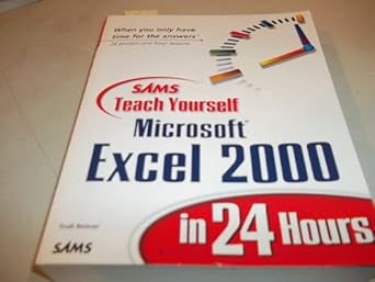 sams teach yourself microsoft excel 2000 1st edition trudi reisner 0672314452, 978-0672314452