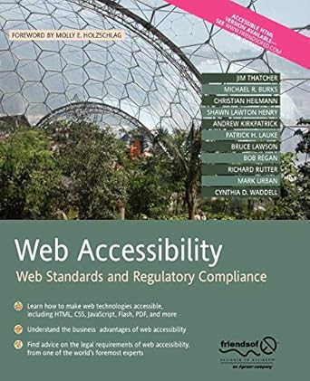 web accessibility web standards and regulatory compliance 1st edition jim thatcher ,mark urbanbruce