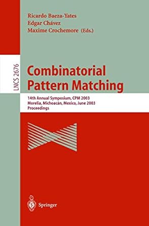 combinatorial pattern matching 14th annual symposium cpm 2003 morelia michoacan mexico june 25 27 2003