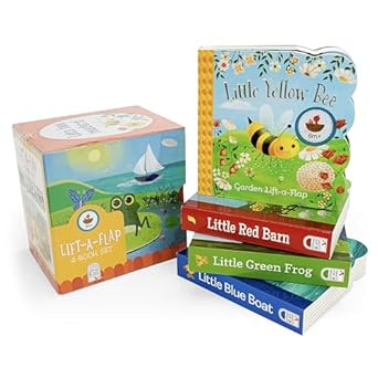 nature friends lift a flap boxed set 4 pack little red barn little blue boat little green frog and little