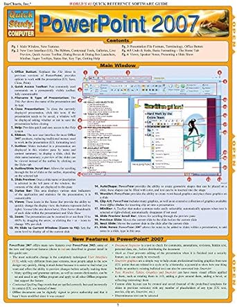 quickstudy powerpoint 2007 quick reference software guide 1st edition inc barcharts 1423202767, 978-1423202769