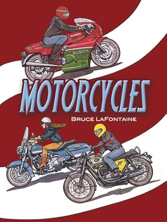 motorcycles coloring book 1st edition bruce lafontaine 0486286266, 978-0486286266