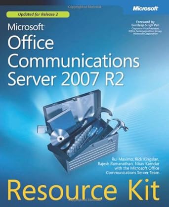 microsoft office communications server 2007 r2 resource kit 1st edition rui maximo ,rick kingslan ,rajesh