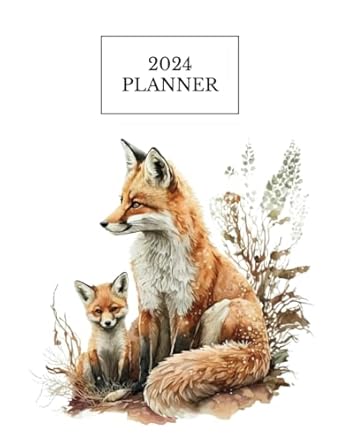 fox planner 2024 with monthly budget tracker 12 month calendar weekly diary appointments household management