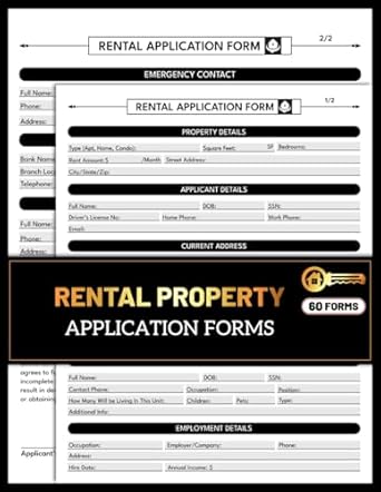 rental property application forms residential lease application form book for landlord realtor real estate