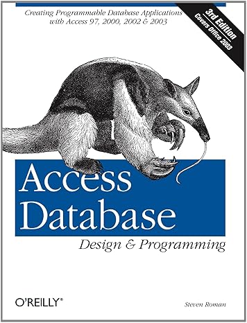 access database design and programming 3rd edition steven roman phd b00007gw3s