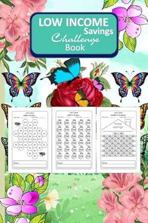low income savings challenge book money tracker $200 $300 $1 000 $25 000 with an easy and fun way to save 1st