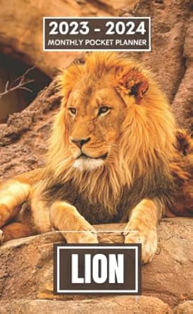 lion pocket planner 2023 2024 2 year small monthly organizer for large cats lovers 1st edition stundplan