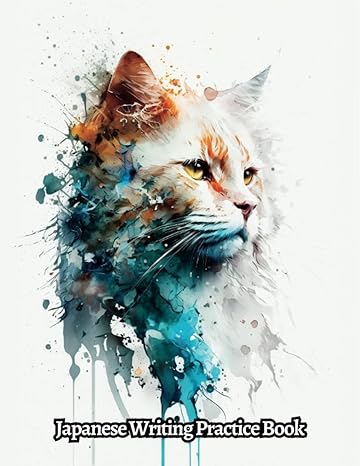 watercolor cat japanese writing practice book genkouyoushi sheets for hiragana kanji characters and kana