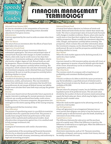 financial management terminology 1st edition speedy publishing llc 1635011655, 978-1635011654