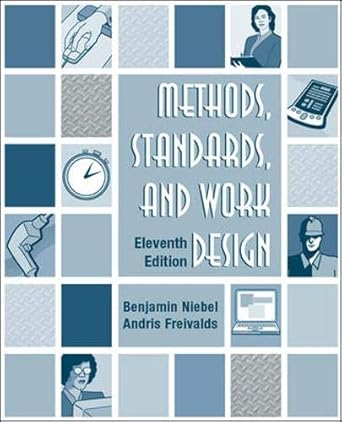 methods standards and work design 11th edition benjamin niebel ,andris freivalds 0072468246, 978-0072468243