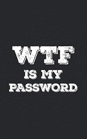 wtf is my password password book log book alphabetical tabs pocket size funny black abstract cover design 1st