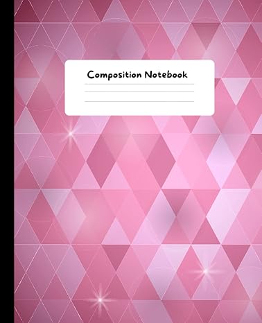 composition notebook wide ruled paper notebook journal pretty pink geometric retro mosaic pattern blank wide