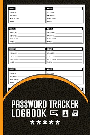 password tracker logbook login and personal information management record your email address username and
