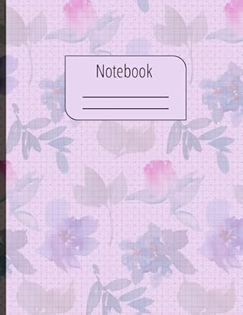 purple paper notebook classic with beauty flowers cover for math and science students crochet projects