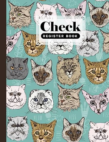 check register book check register book cat cover check and debit card register 120 pages size 8 5 x 11