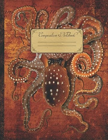 composition notebook vintage illustration red octopus college ruled 140 pages 8 5 x 11 1st edition rose