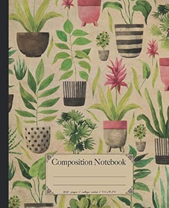 composition notebook beautiful houseplants lined notebook watercolor botanical themed notebooks plant