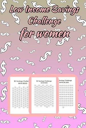low income savings challenge book for women simple money savings challenges tracker for women $100 $300 $1000