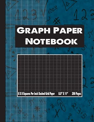 dashed graph paper notebook 8 5 x 11 8 x 8 squares per inch 250 pages 1/8 inch squares large quad ruled grid