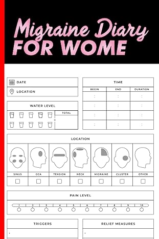 migraine diary for women a simple headache diary for patients and healthcare professionals keep track of
