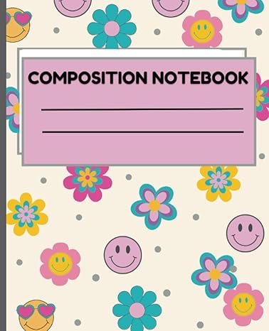 composition notebook college ruled floral smiley faces preppy notebook 7 5 x 9 25 inches 100 page cute